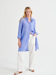 Phil linen shirt dress - Bright Blue