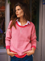 Jojo reversible cotton cashmere sweater - Light Grey / Rose Pink