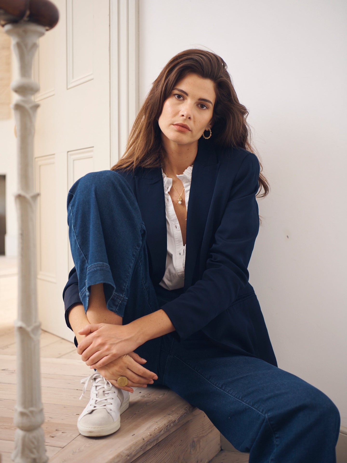 Ash denim wide leg jean - Dark Wash