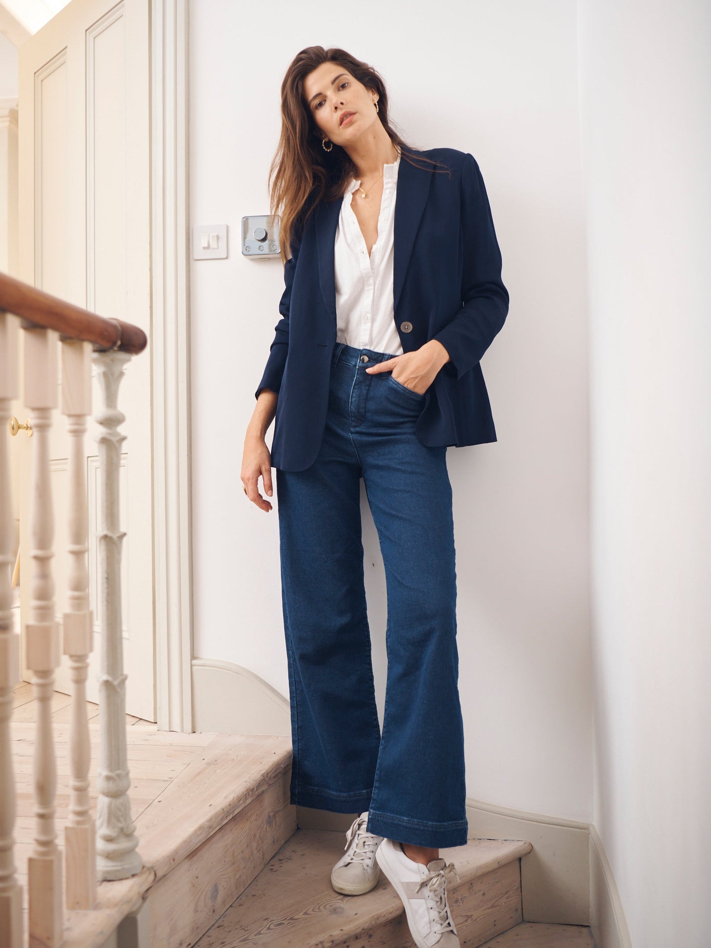 Ash denim wide leg jean - Dark Wash