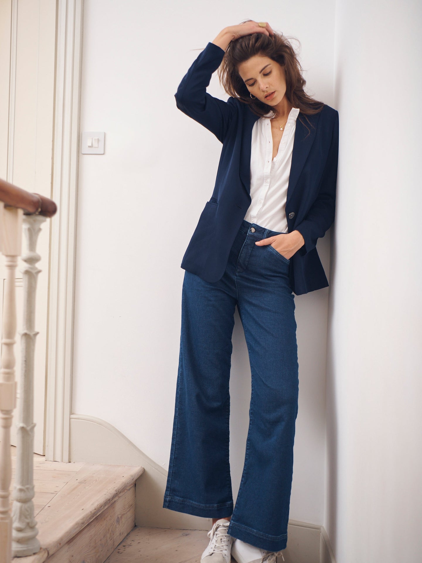 Ash denim wide leg jean - Dark Wash