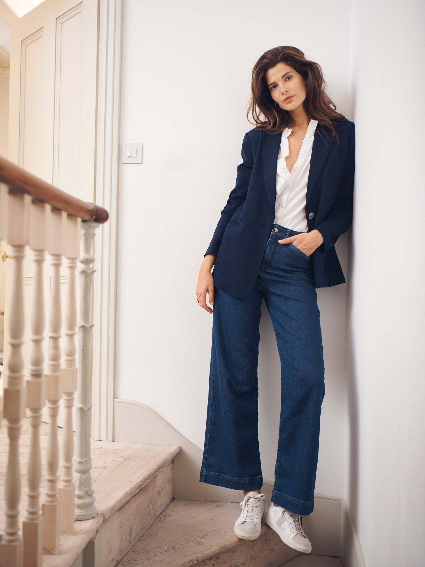 Ash denim wide leg jean - Dark Wash