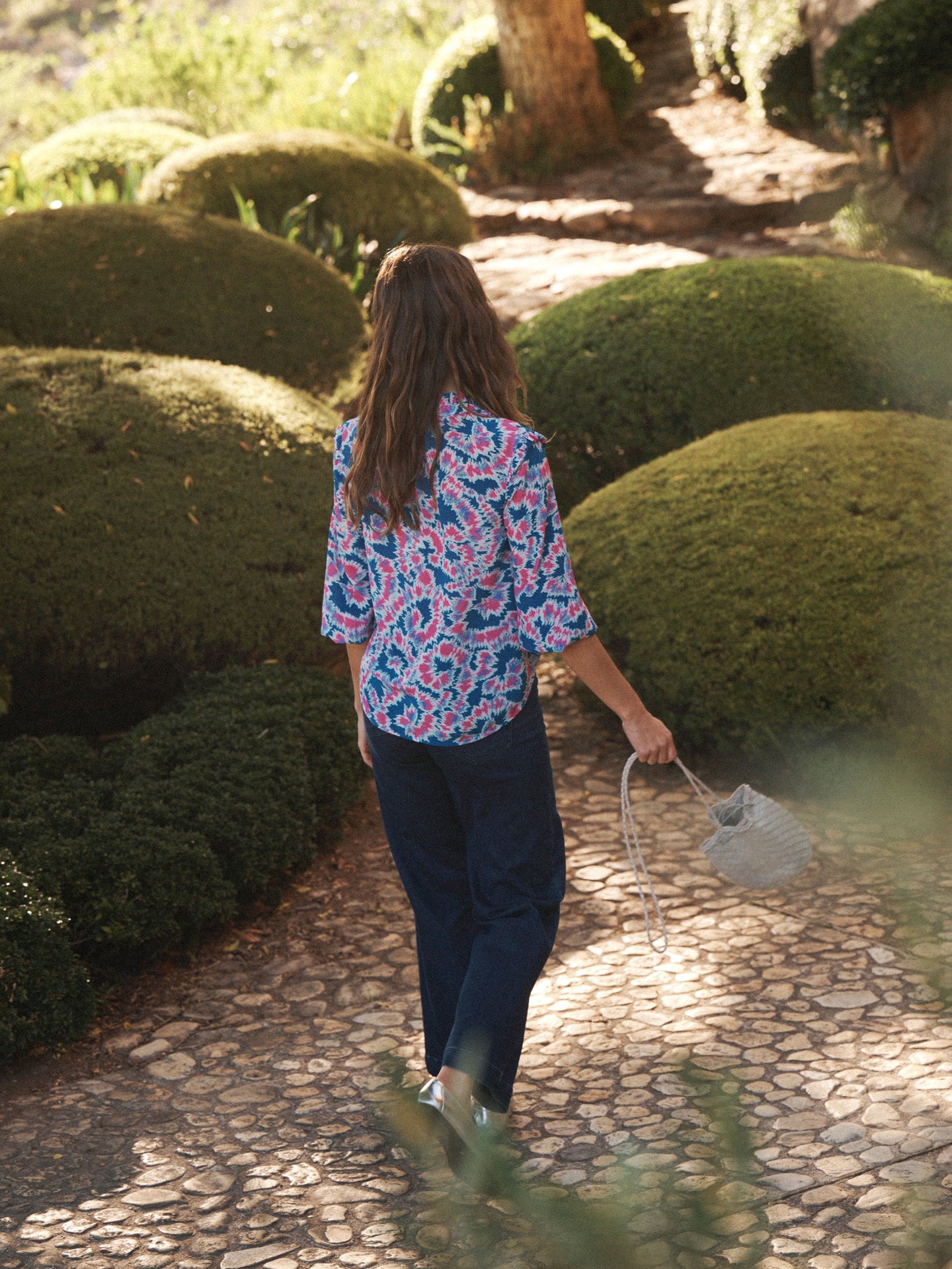 Jessica silk tie dye swirl top