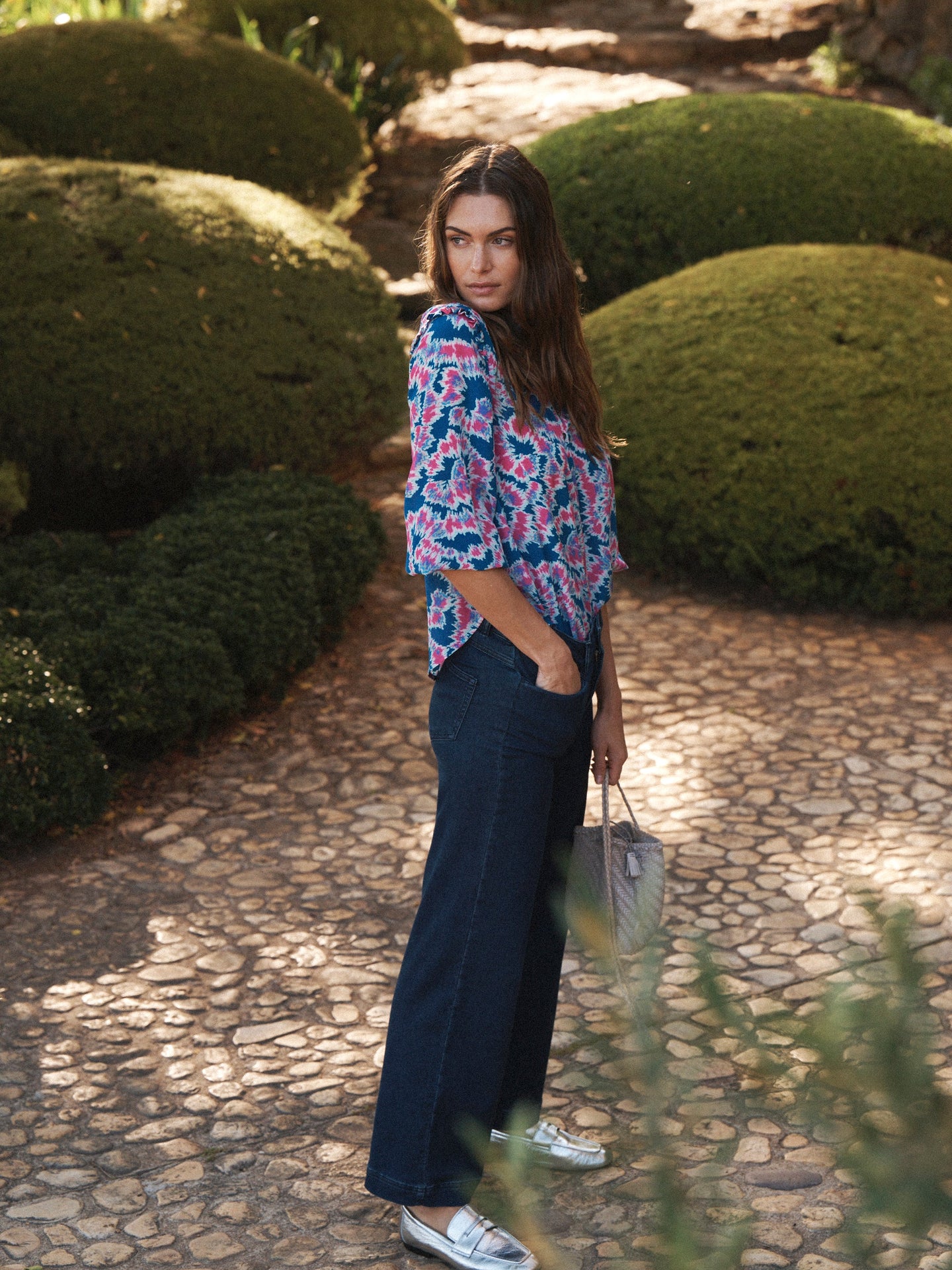 Jessica silk tie dye swirl top