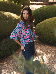 Jessica silk tie dye swirl top