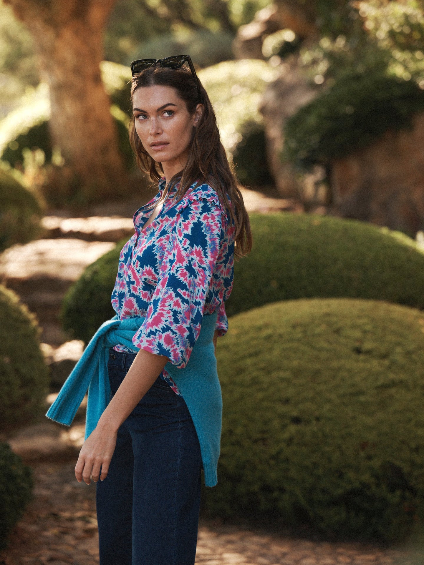 Jessica silk tie dye swirl top