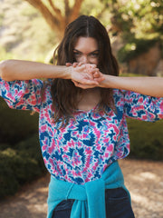 Jessica silk tie dye swirl top