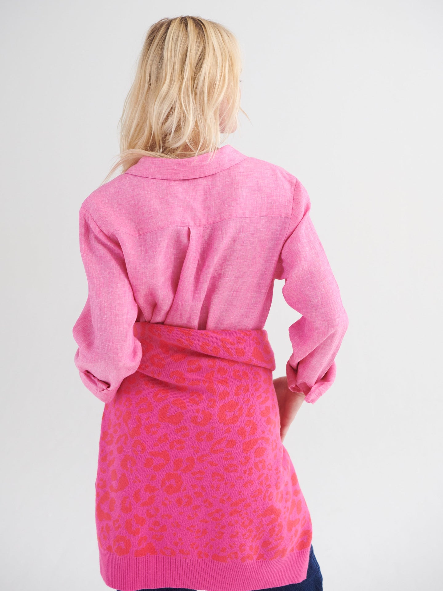 Chrissie linen shirt - Cherry Pink