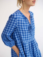 Ulrika brushed cotton check dress