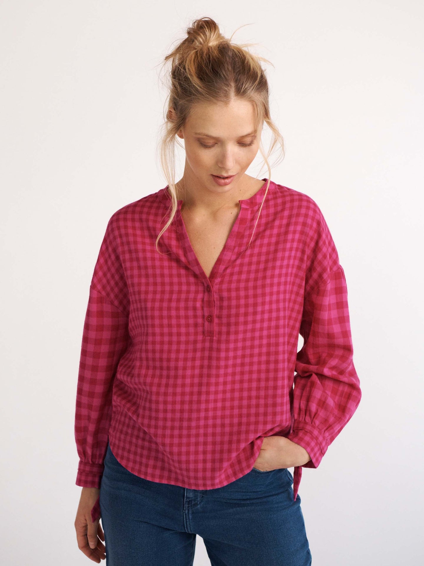 Heidi brushed cotton check shirt