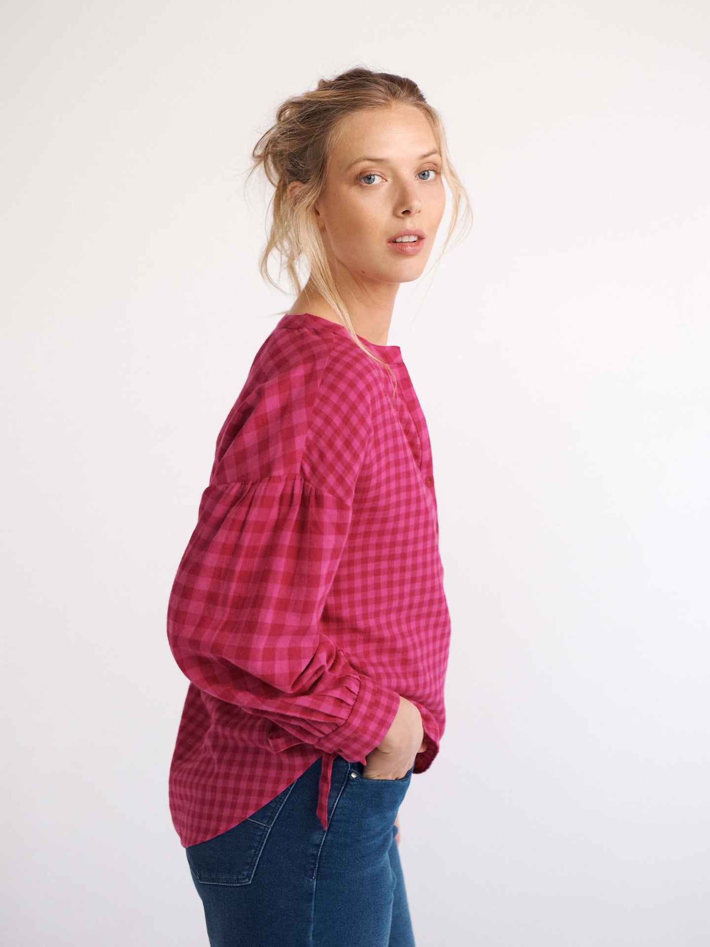 Heidi brushed cotton check shirt