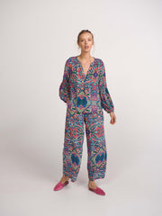Ellie silk paisley palazzo pant