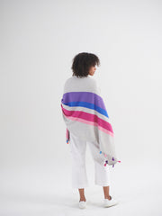 Ems multistripe tassel scarf