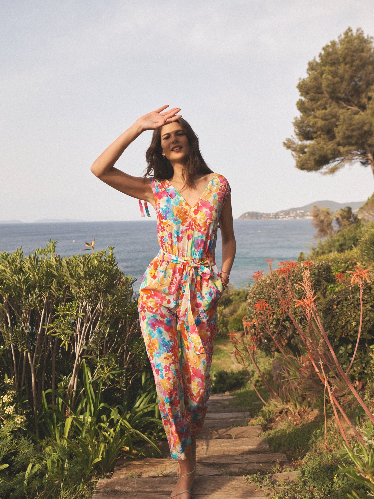 Printed Silk Jumpsuit