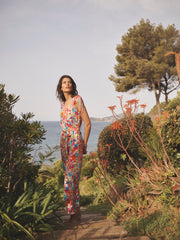 Printed Silk Jumpsuit