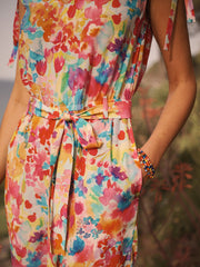 Printed Silk Jumpsuit