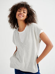 New Willow v-neck tank - Soft Grey