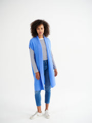 Sleeveless Suzie cashmere cardigan - Heathered Bluebell