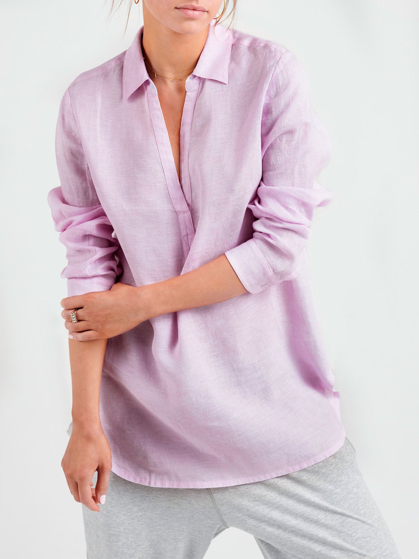 Chrissie linen cross dyed shirt