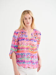 Luna silk watercolour splash shirt