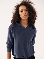 Valentina velour hooded top