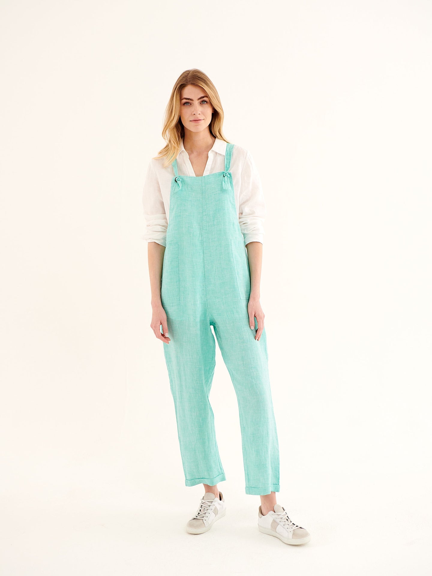 Carrie linen dungaree - Jade
