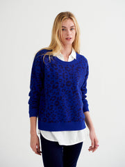 Minnie cotton cashmere blend jacquard sweater - Blue