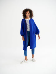 Kate cotton cashmere blend reversible cardi-coat - Blue
