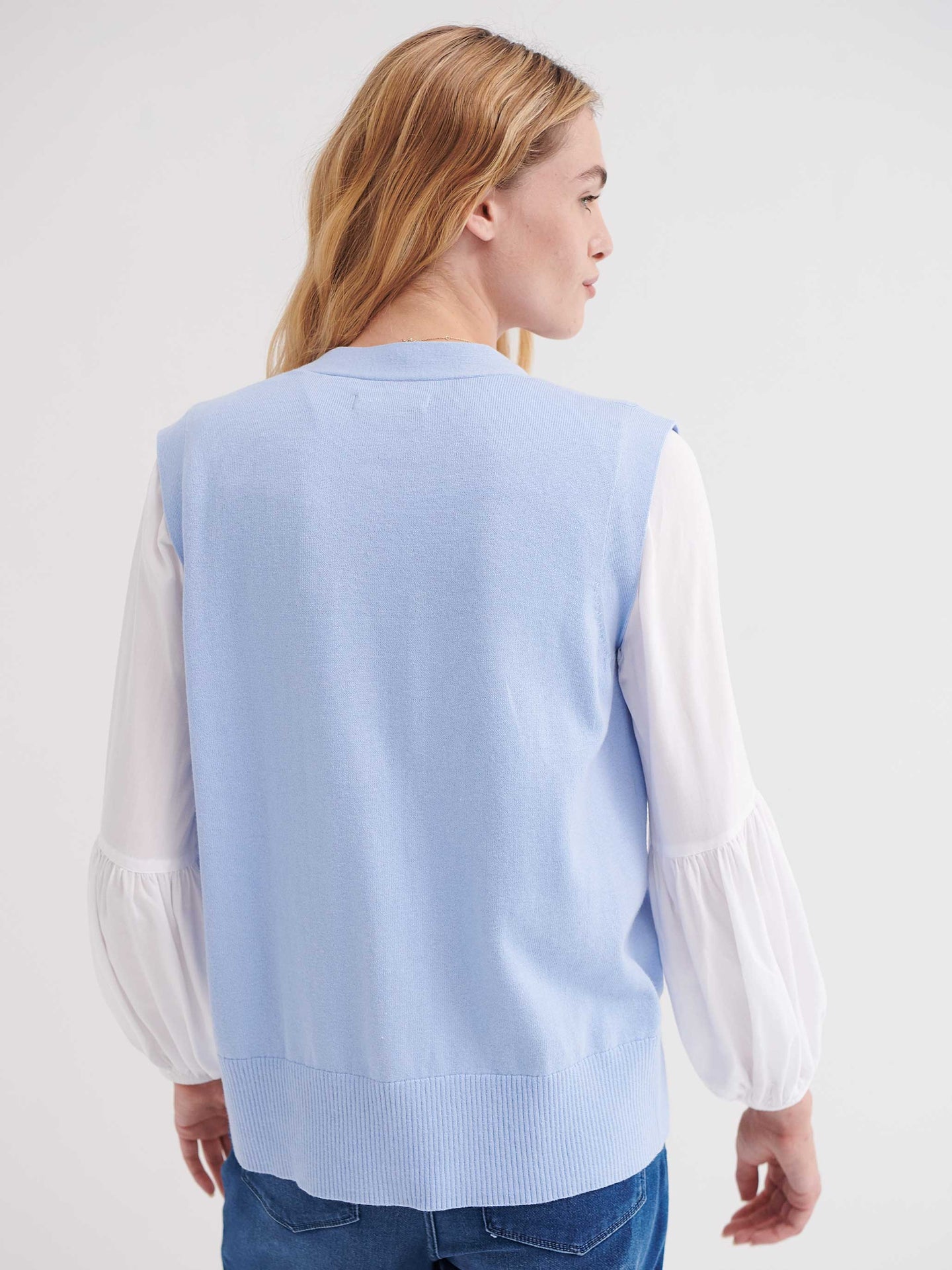 Renie cotton cashmere button sleeveless tank