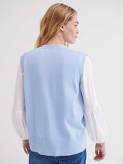 Renie cotton cashmere button sleeveless tank