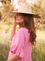 Zana linen maxi dress - Cherry Pink