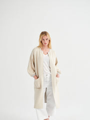 Kate cotton cashmere blend reversible cardi-coat - Grey