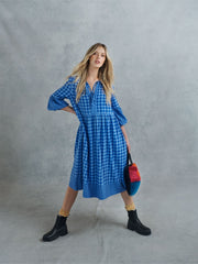 Ulrika brushed cotton check dress