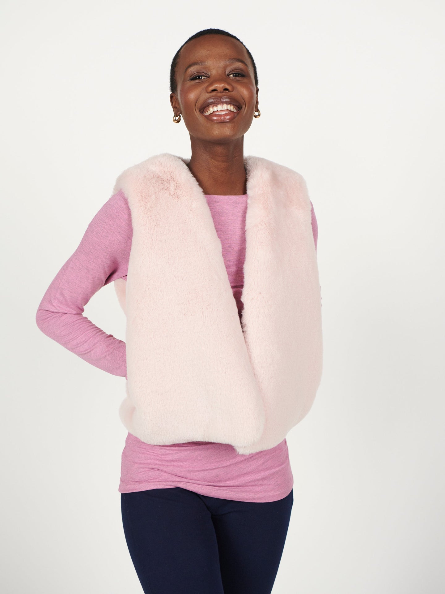Blossom faux fur gilet