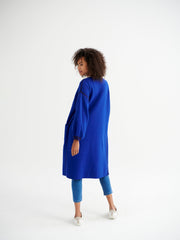 Kate cotton cashmere blend reversible cardi-coat - Blue