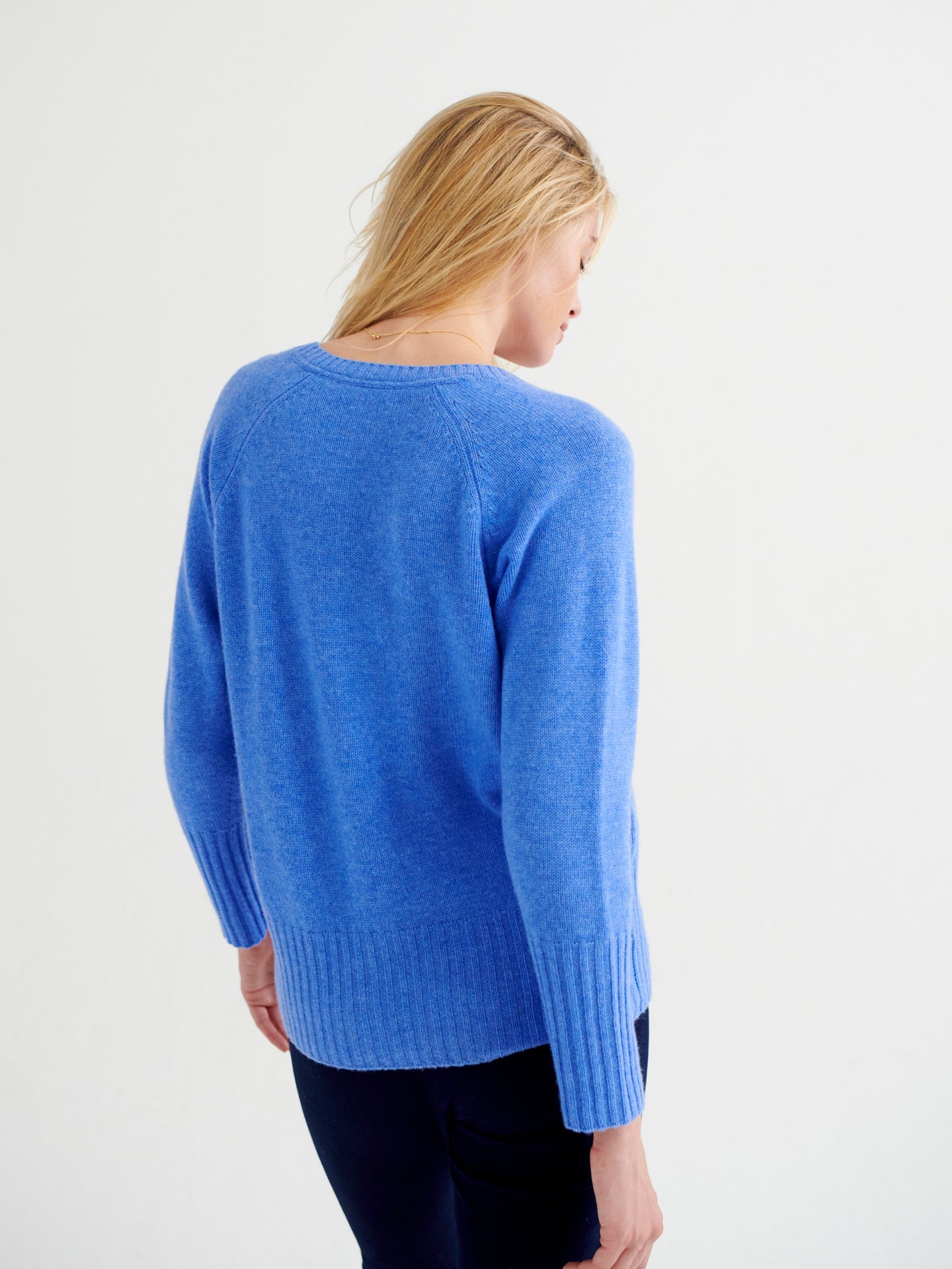 Mari perfect cashmere sweater - Heathered Bluebell