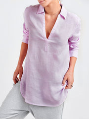 Chrissie linen cross dyed shirt