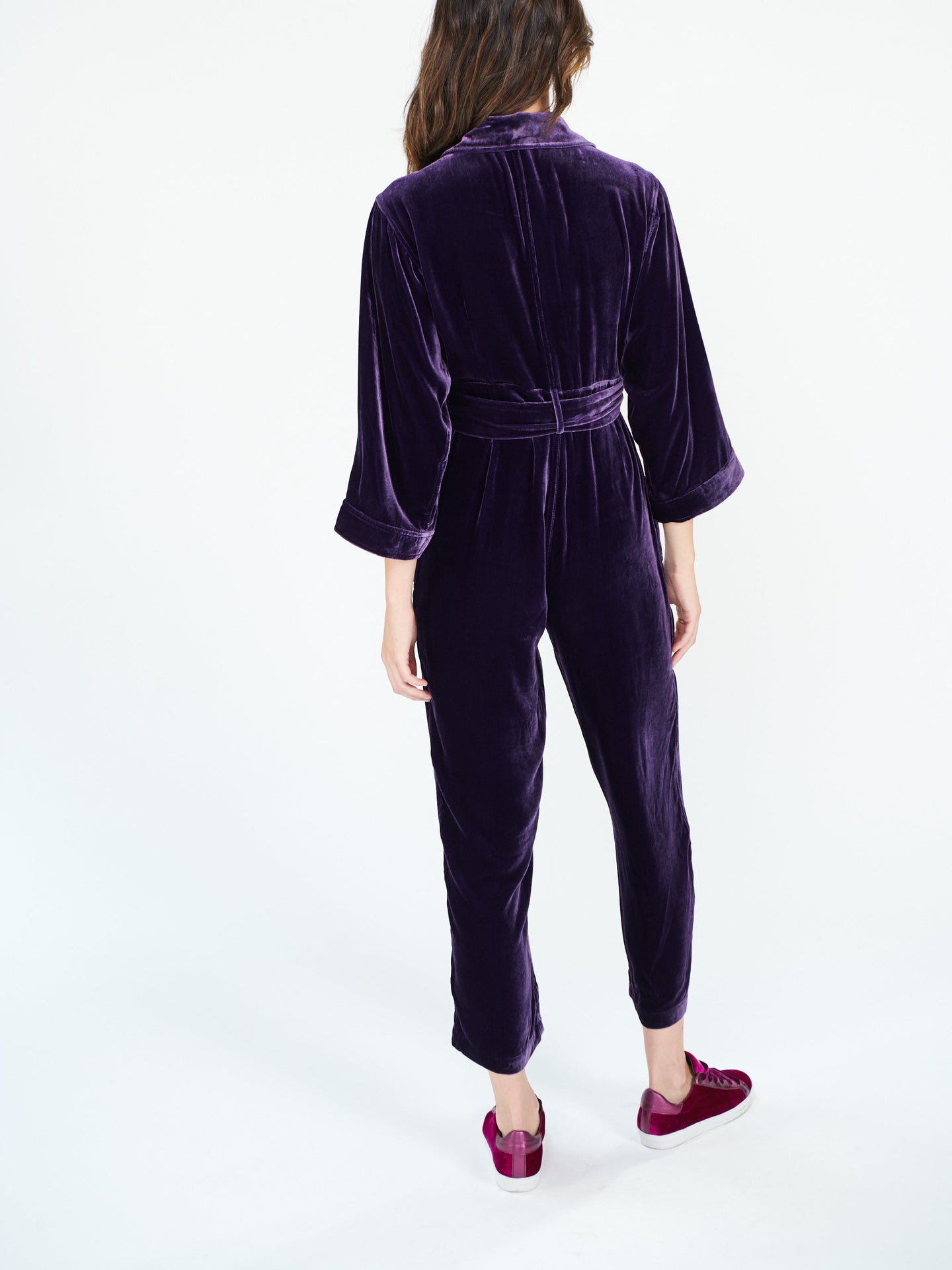 Pip silk blend velvet jumpsuit - Blackberry