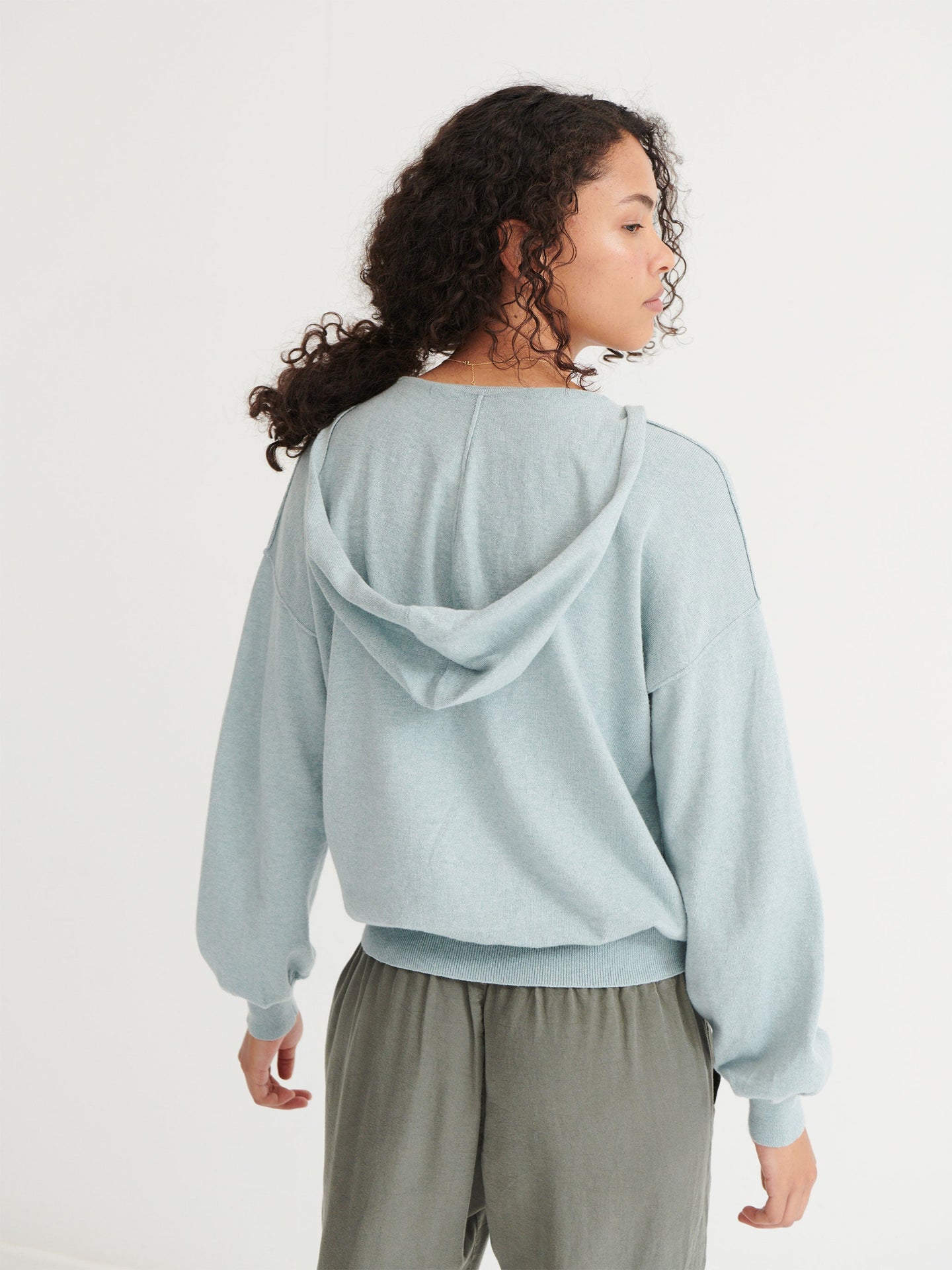 Lily hooded cotton cashmere sweater