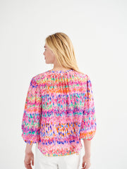 Luna silk watercolour splash shirt