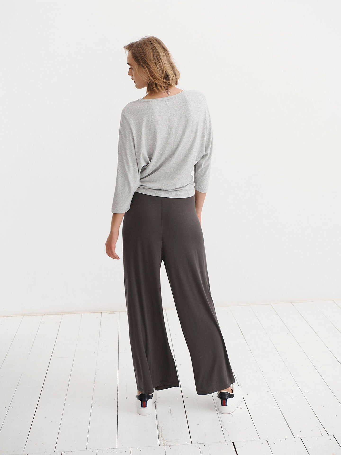 Evie jersey tie front trouser