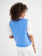 Rosie crew neck chunky knit tank - Blue