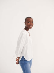 Heidi linen tie cuff shirt