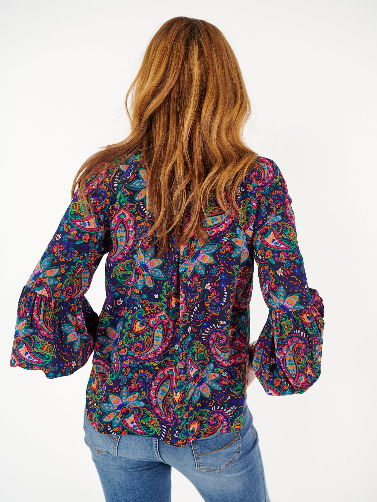 Ophelia silk painterly paisley shirt