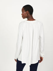 Sylvia viscose drawstring neck Blouse