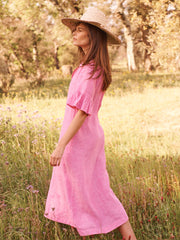 Zana linen maxi dress - Cherry Pink