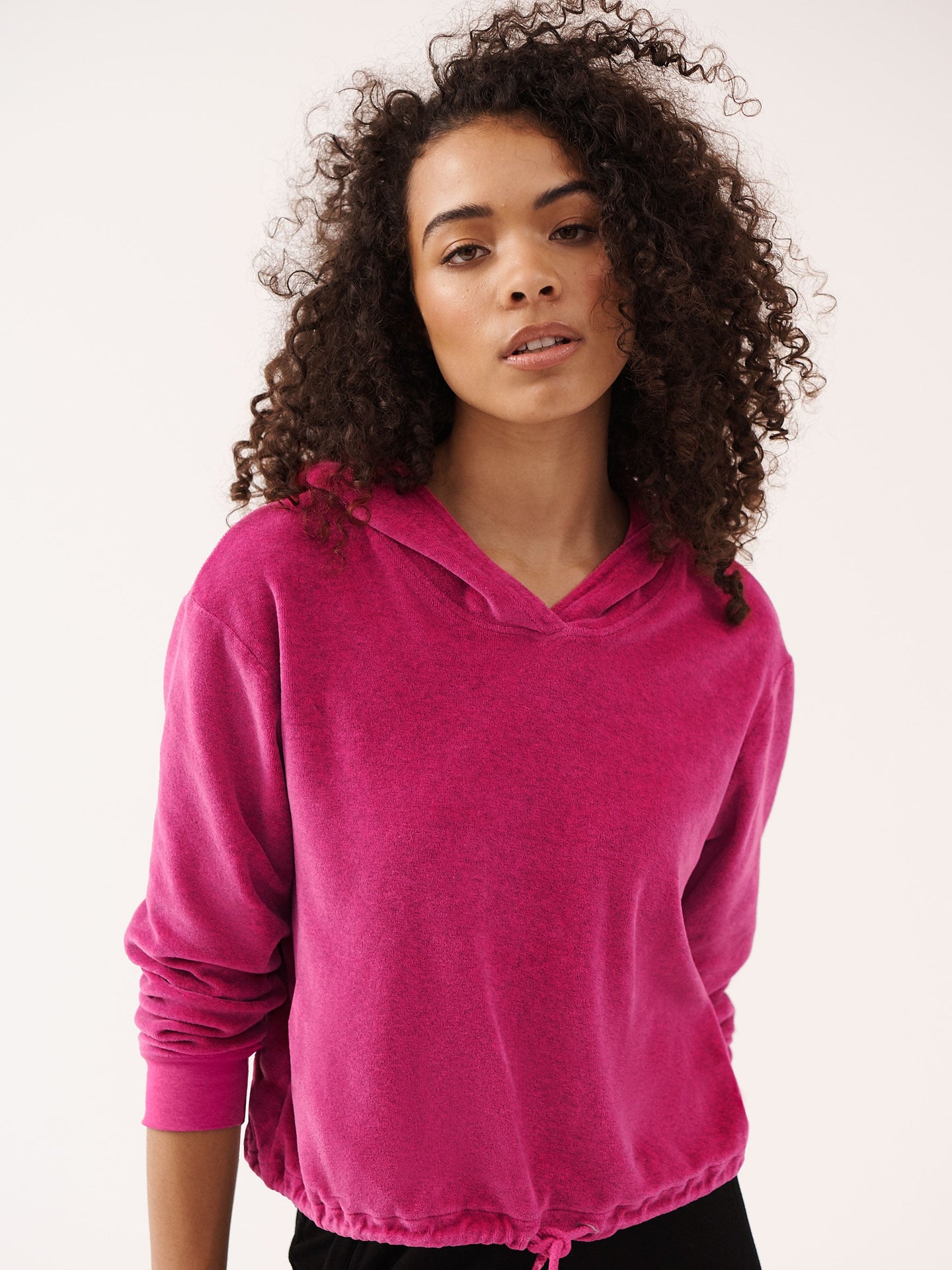 Valentina velour hooded top