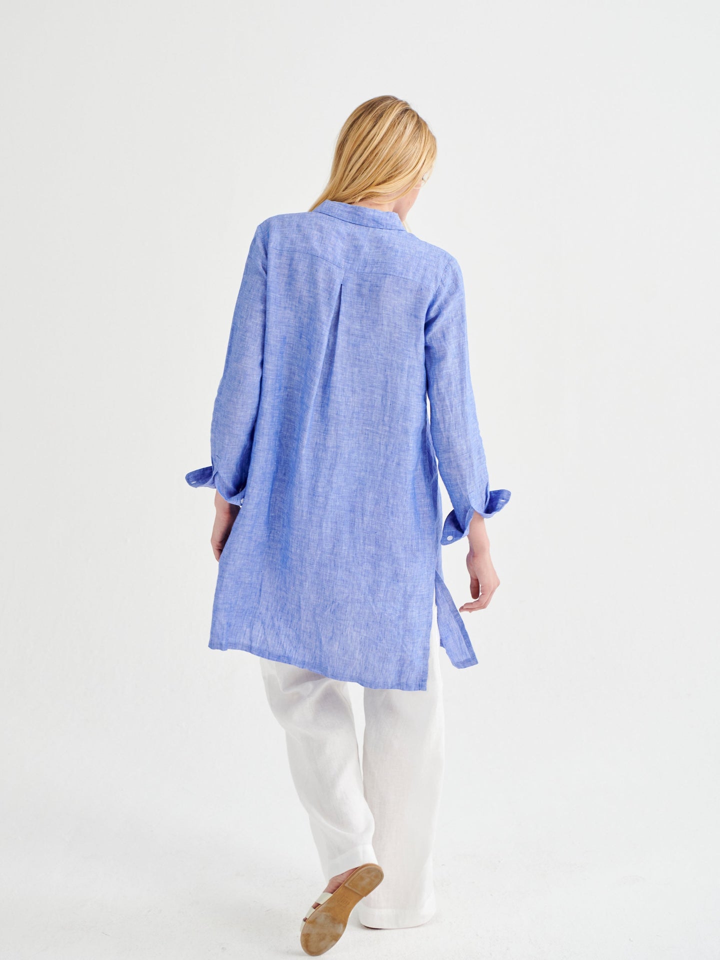 Phil linen shirt dress - Bright Blue