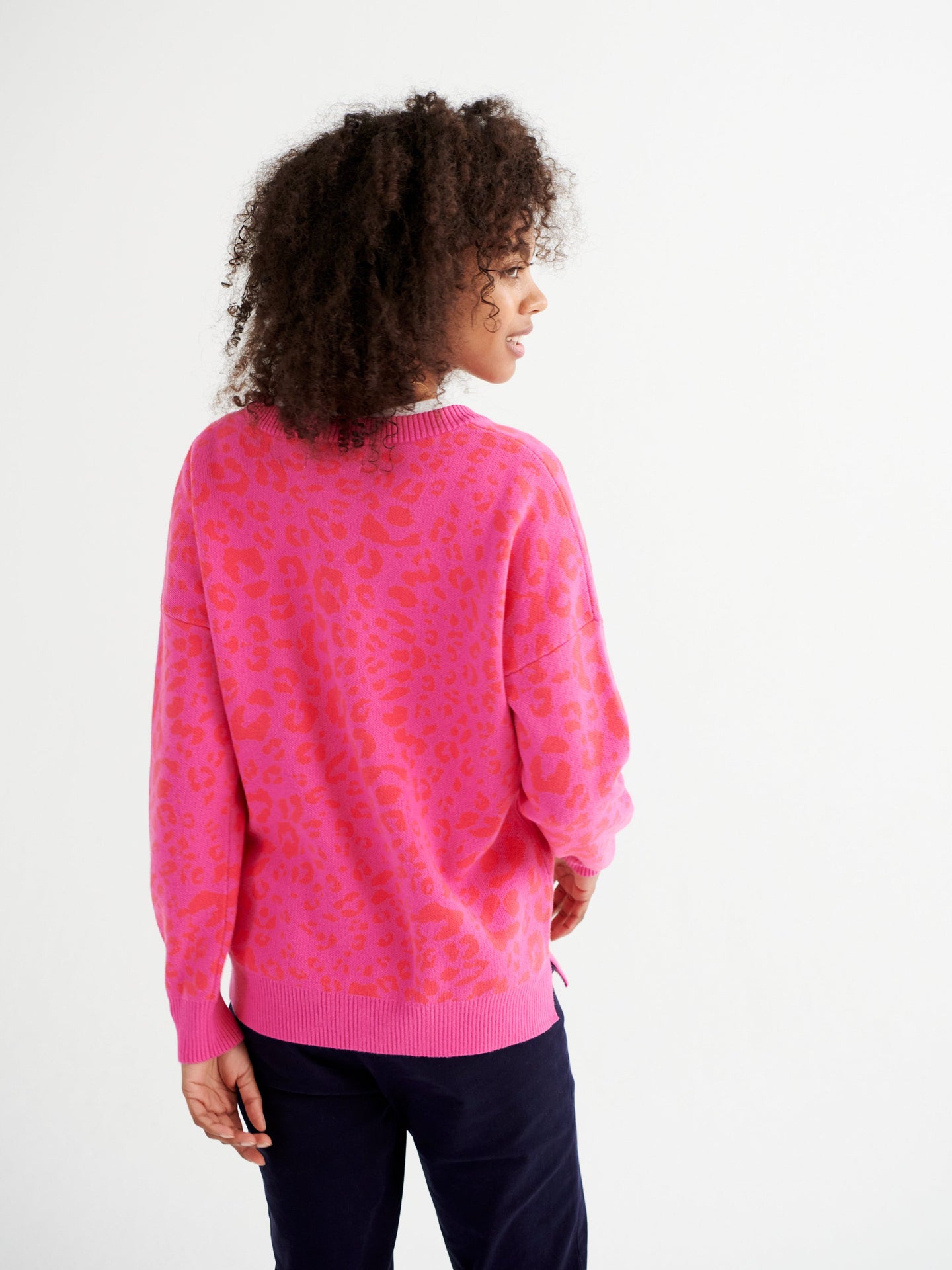Minnie cotton cashmere blend jacquard sweater - Pink
