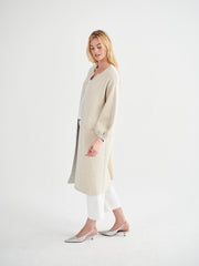 Kate cotton cashmere blend reversible cardi-coat - Grey